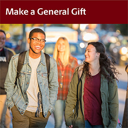 Make a General Gift (students walking on campus)
