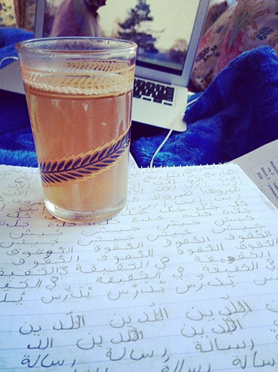 Notebook with tea