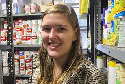 Student standing in the Gamecock Pantry
