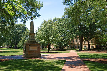 The Maxcy monument on the Horseshoe on campus.