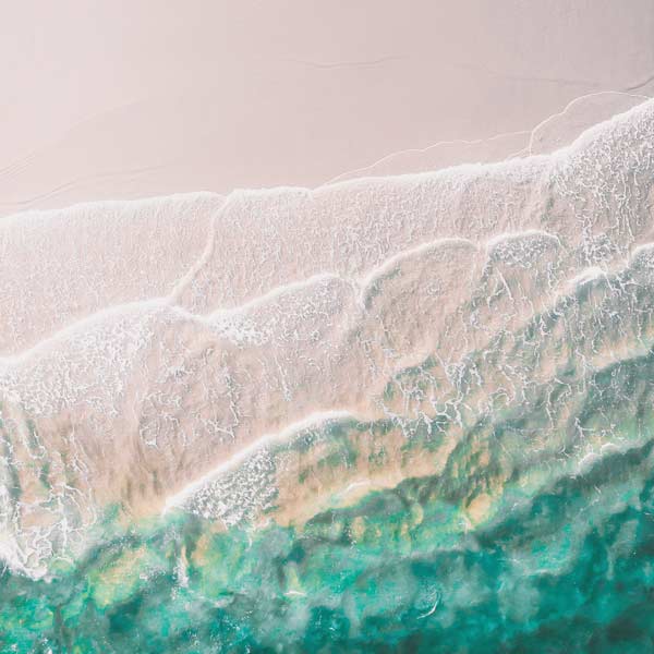 A photo of a beach taken by a drone.