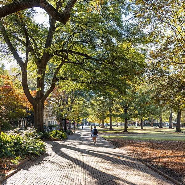 students walking on USC Horseshoe