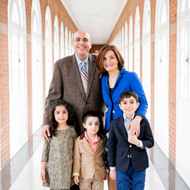 Vida Yousefian with her husband and their three children