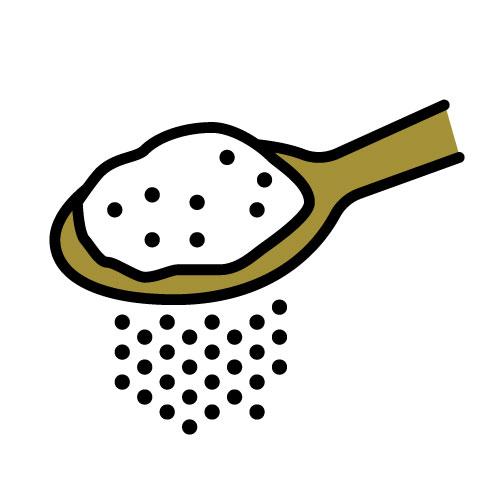 graphic depicting a spoon with sugar spilling out