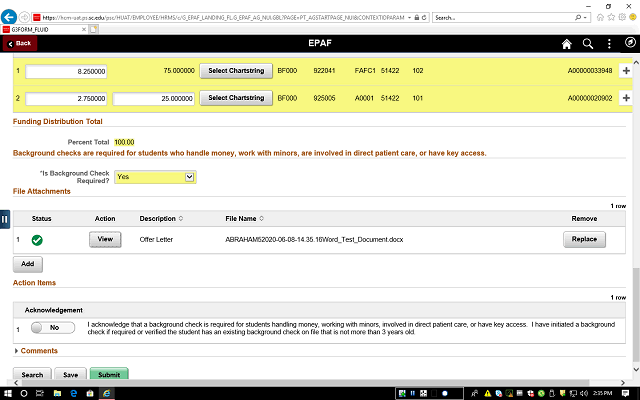 Screen image of this step