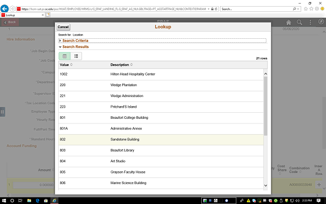 Screen image of this step