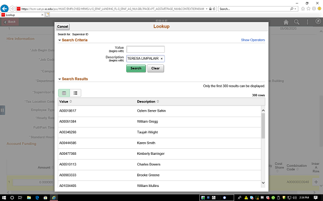 Screen image of this step