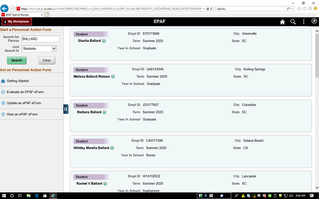 Screen image of this step