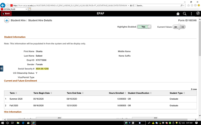 Screen image of this step