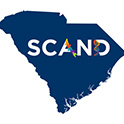SCAND logo displayed over a map of South Carolina.