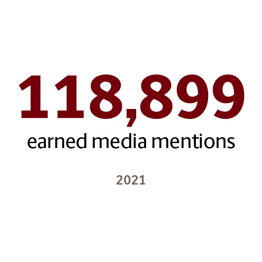 Infographic: 118,899 earned media mentions, 2021