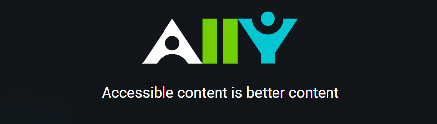 Ally logo. Accessible content is better content.