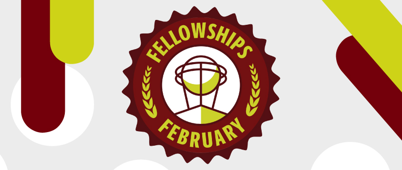 Graphic with circle design that reads, "Fellowships February"