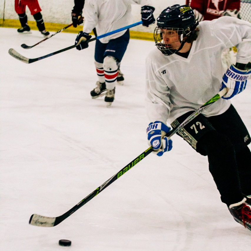 Nathan Stofik playing hockey