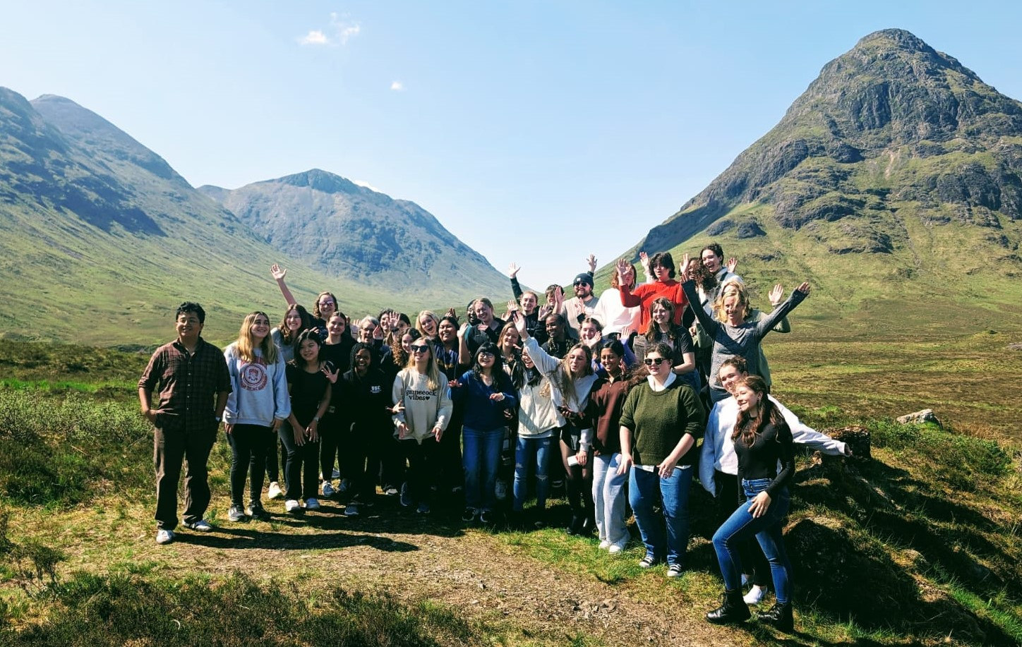 Global Fellows in the Scottish Highlands during a Maymester program.