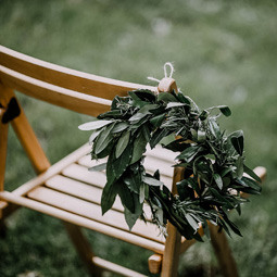wreath on chair