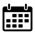 Calendar icon in black and white