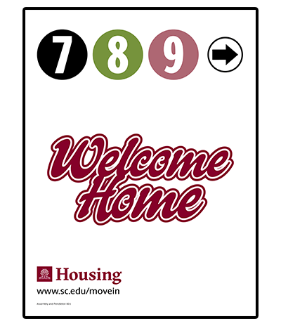 welcome home graphic with bubbles with numbers 7, 8, 9