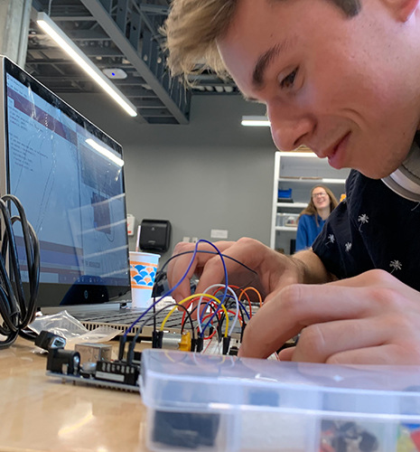 Student building with arduino