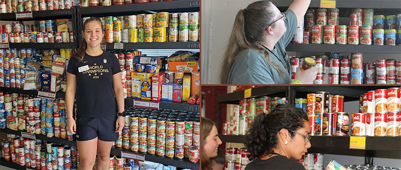 students working in the Gamecock Pantry food bank