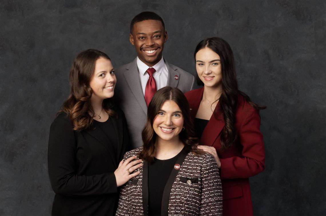 Group headshot of student government executive officers. 
