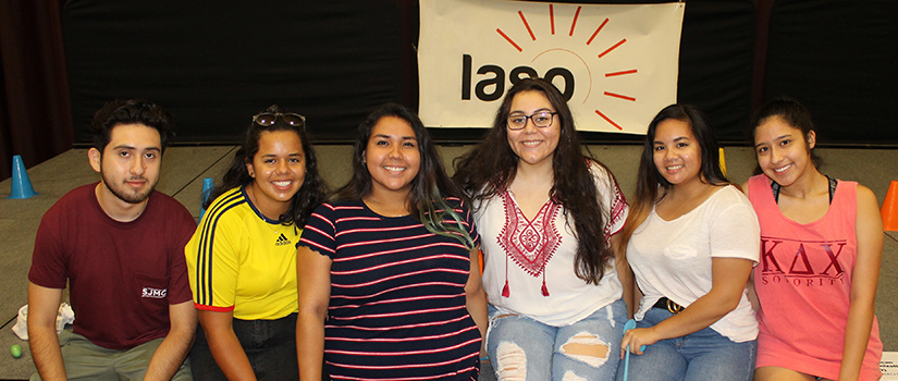 Student organization LASO presents at the welcome back event.