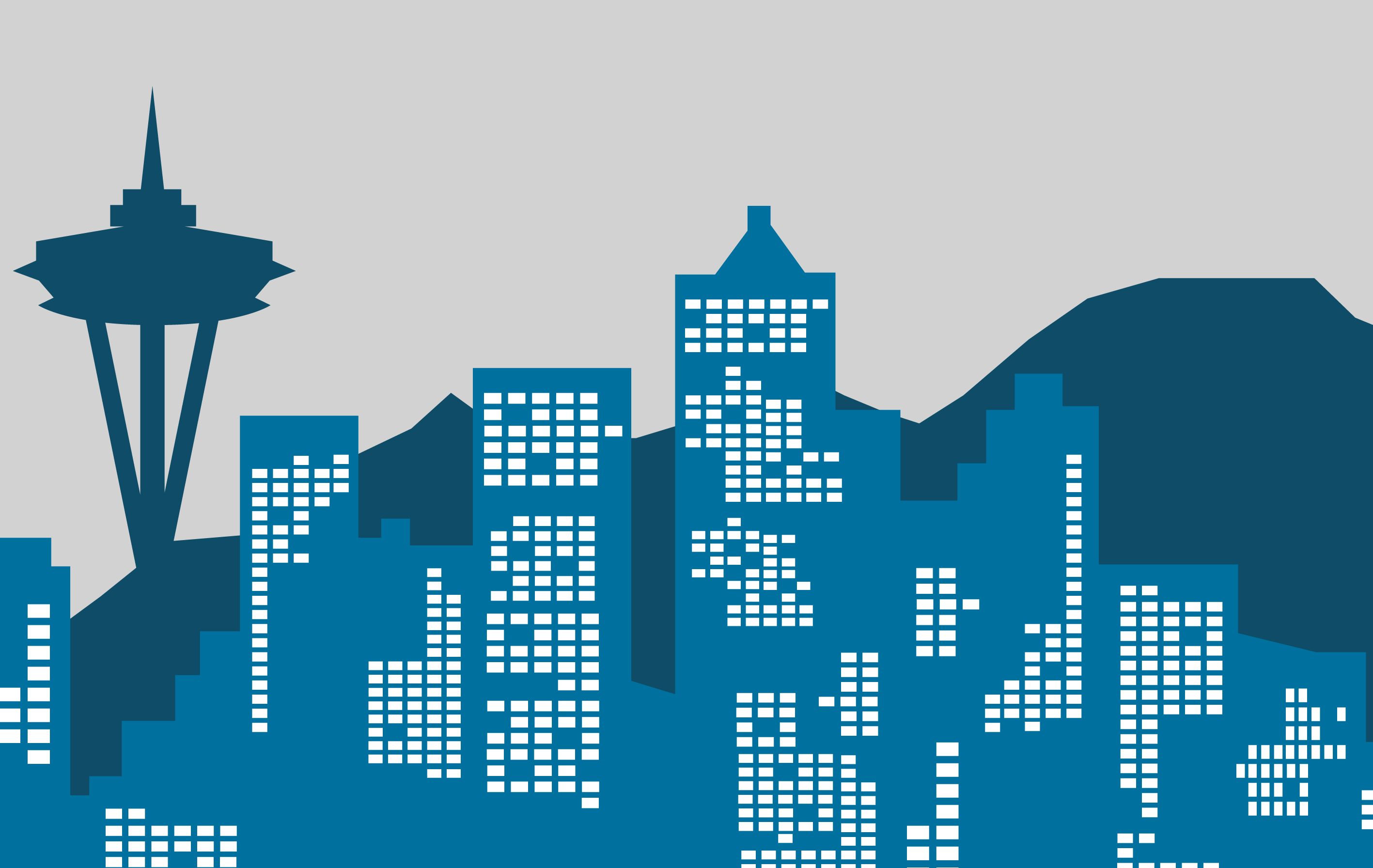 minimalistic rendering of the Seattle, Washington skyline