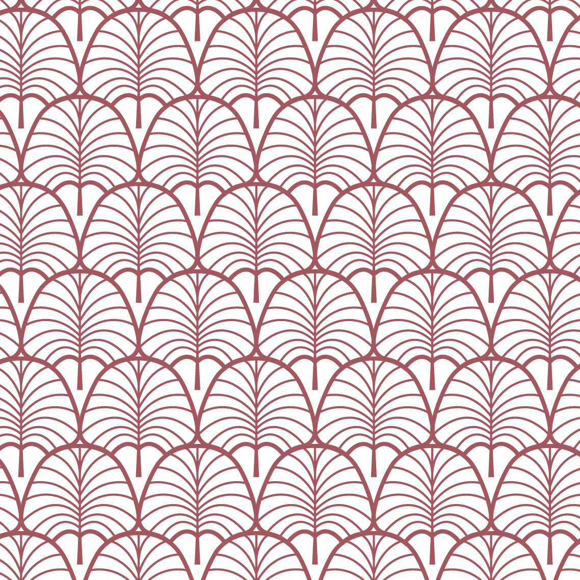 Oval leaves patterns in garnet