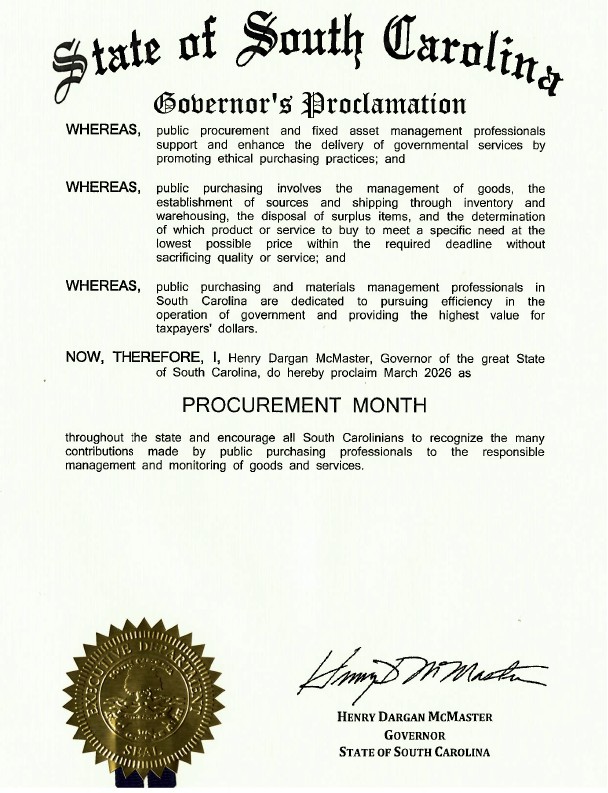 Procurement Month Governor's Proclamation