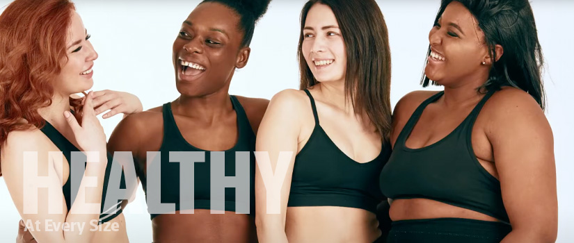 Healthy at Every Size video: Four women in workout clothes.