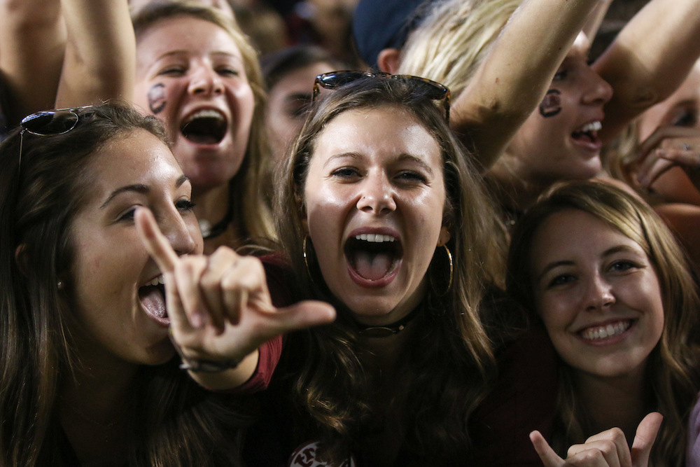 UofSC students at a Gamecock football game.