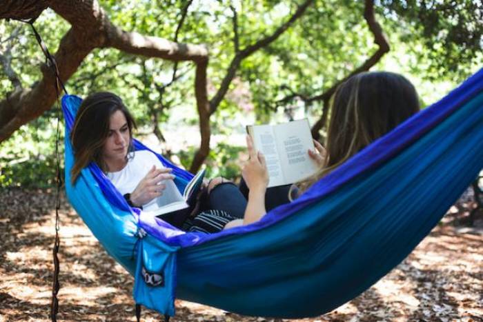 Student in an ENO hammock.
