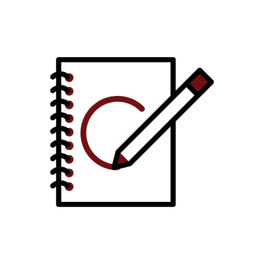 Notebook icon in garnet