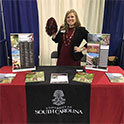 admissions rep allie warrick at a college fair