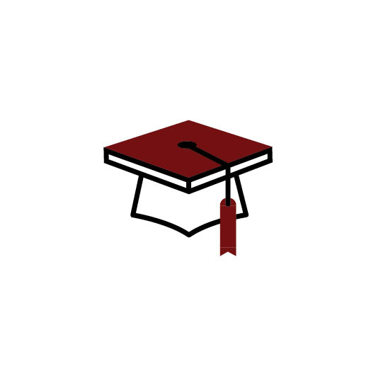 Graduation cap in garnet
