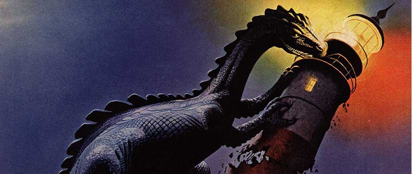 illustration of a dragon from a Ray Bradbury book cover