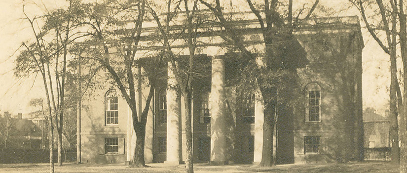 historic black and white photograph of South Caroliniana Library
