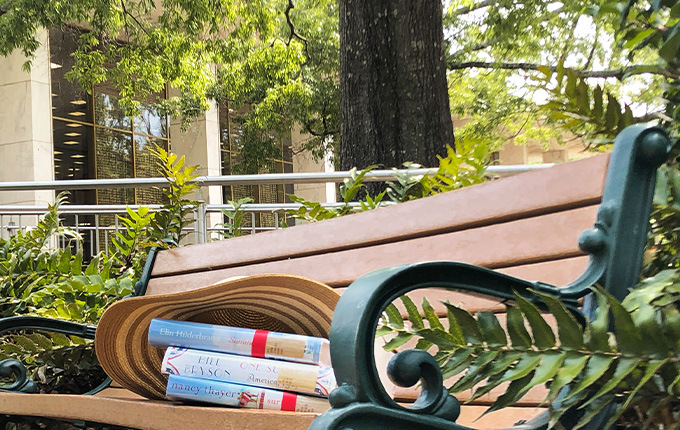 books on a bench