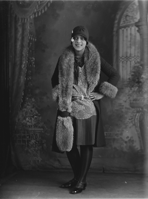 Annie Hurley posed for photo with hat and dress