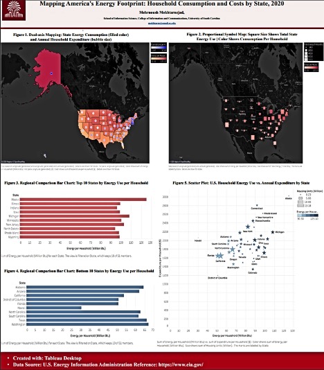 Mehrnoush Moktarnejad's project titled "Mapping America’s Energy Footprint, Household Consumption and Costs by State, 2020"