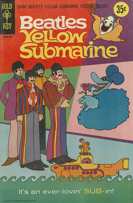 Comic book cover artwork for Beatles Yellow Submarine