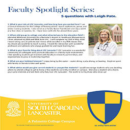 Faculty Spotlight, Leigh Pate
