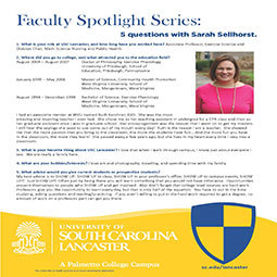 Faculty Spotlight, Sarah Sellhorst