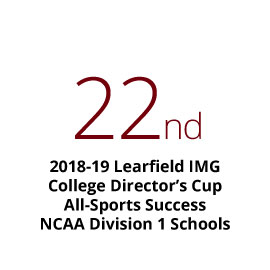 Finished 22nd in the 2018-19 Learfield IMG College Directors’ Cup, measuring all-sports success among all NCAA Division I schools.