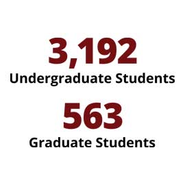 Infographic: 3,192 undergraduate students, 563 graduate students