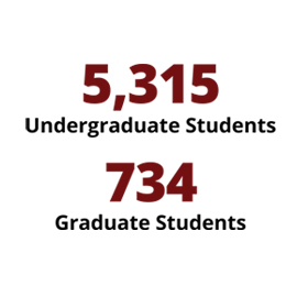 Infographic: 5,315 Undergraduate Students, 734 Graduate Students