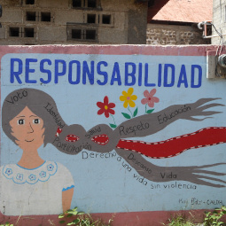 Mural as part of a local NGO arts-activism effort painted by Kaji Batz' in the town of San Pedro La Laguna, 2016. Image by Jennifer Reynolds