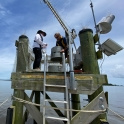 Scientists on research platform in Winyah Bay