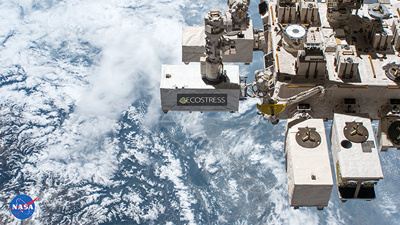 Picture of the ECOSTRESS system on the international spatial station. Nasa.