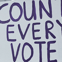 Graphic reads "ever vote counts"